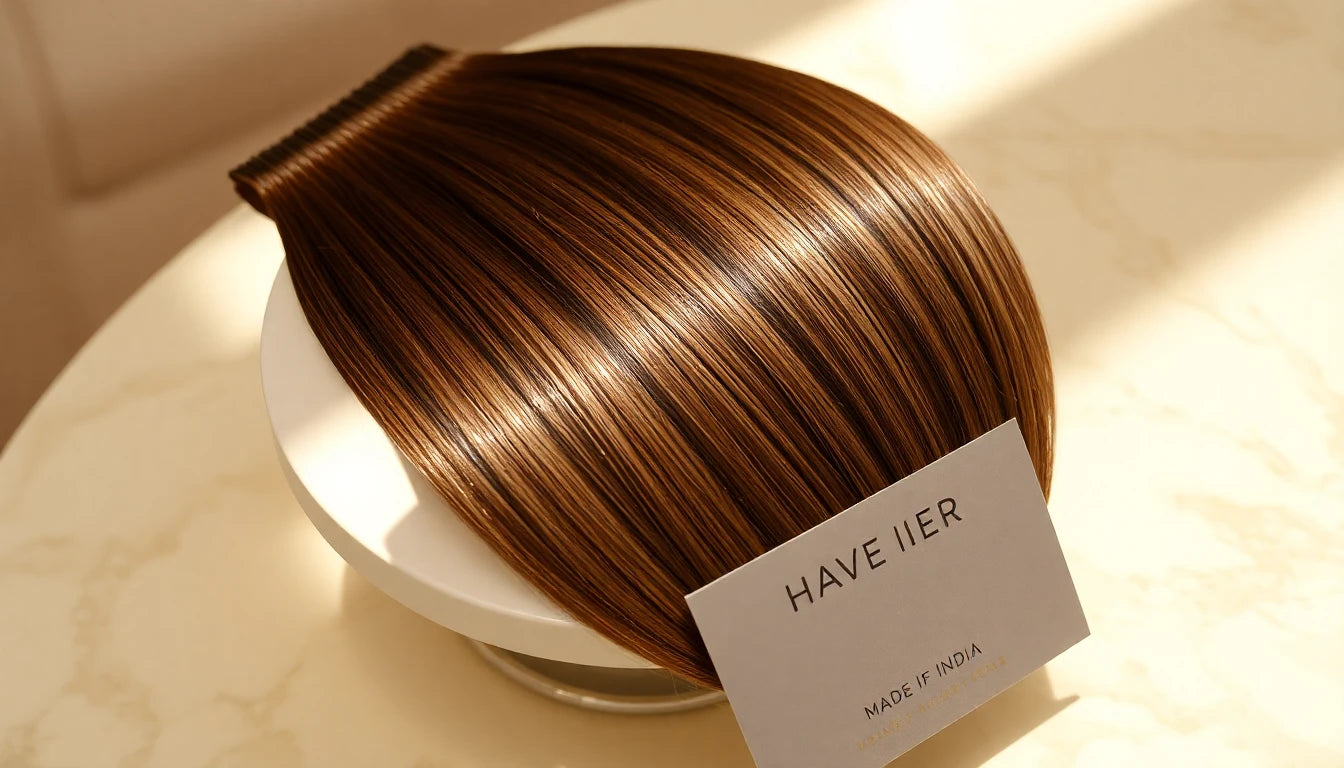 Remy Indian human hair topper with glossy aligned cuticles