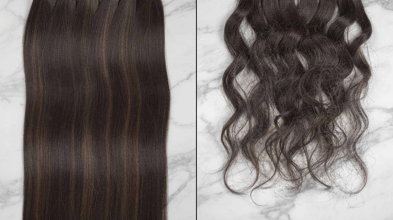 When to replace hair extensions — new vs old hair extension comparison showing signs of wear | Hair Extensions Luxe