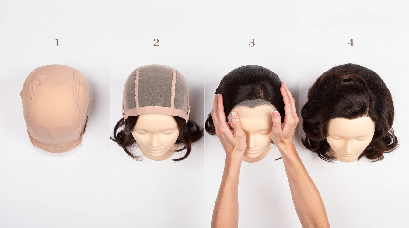 How to wear a wig — Indian woman applying lace front wig step by step | Hair Extensions Luxe