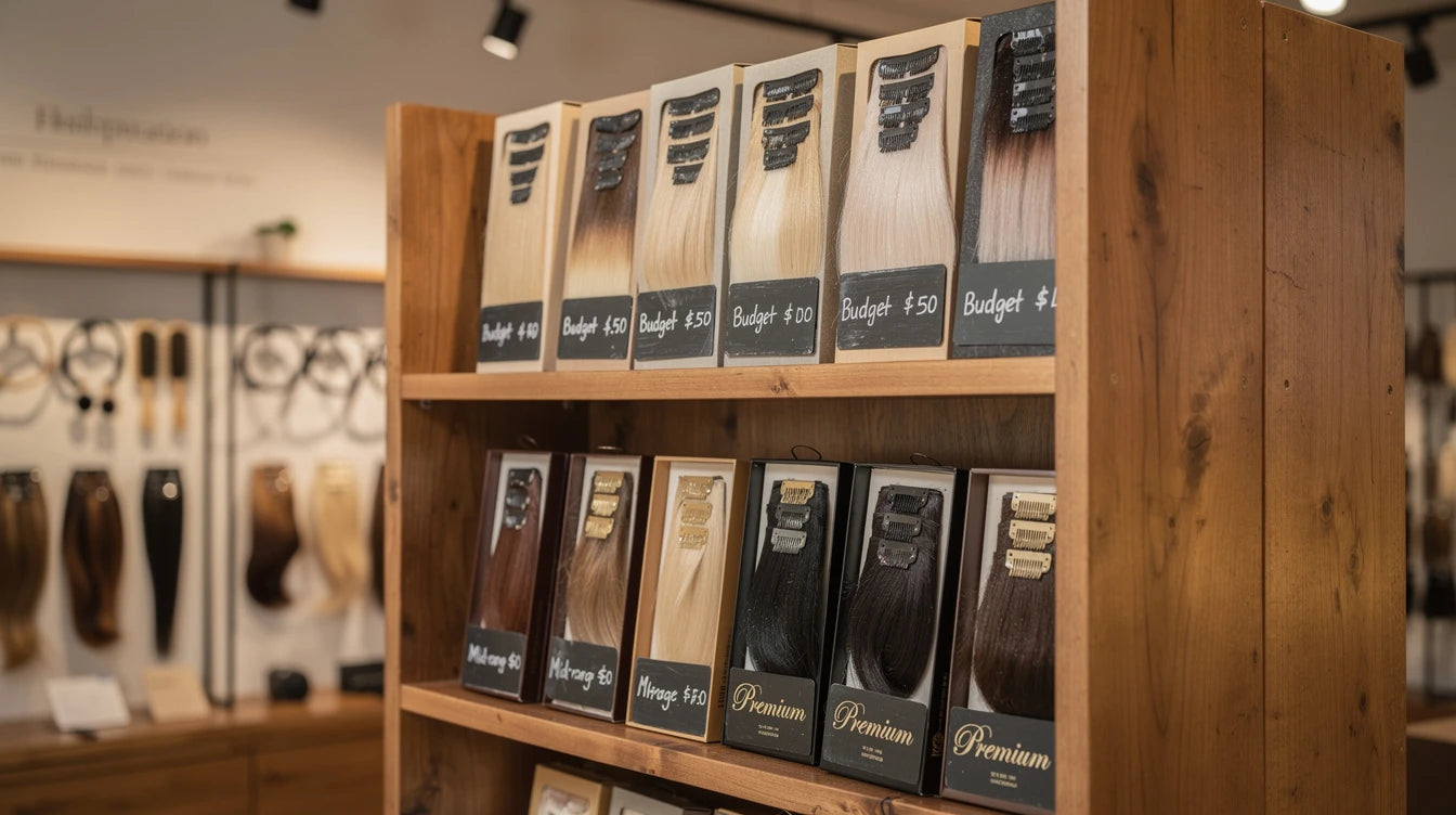 Clip-in hair extensions price India 2026 — complete range from streaks to volumizers | Hair Extensions Luxe