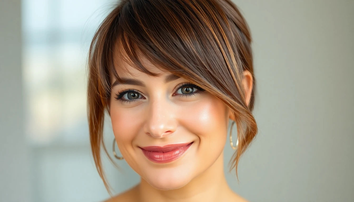 Woman with alopecia areata wearing a natural coverage topper