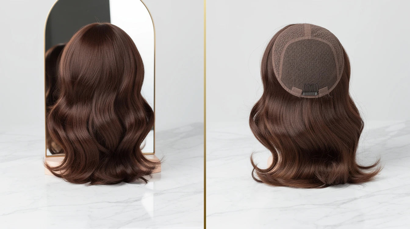 Wig vs hair topper comparison — Indian woman showing both solutions for thinning hair | Hair Extensions Luxe