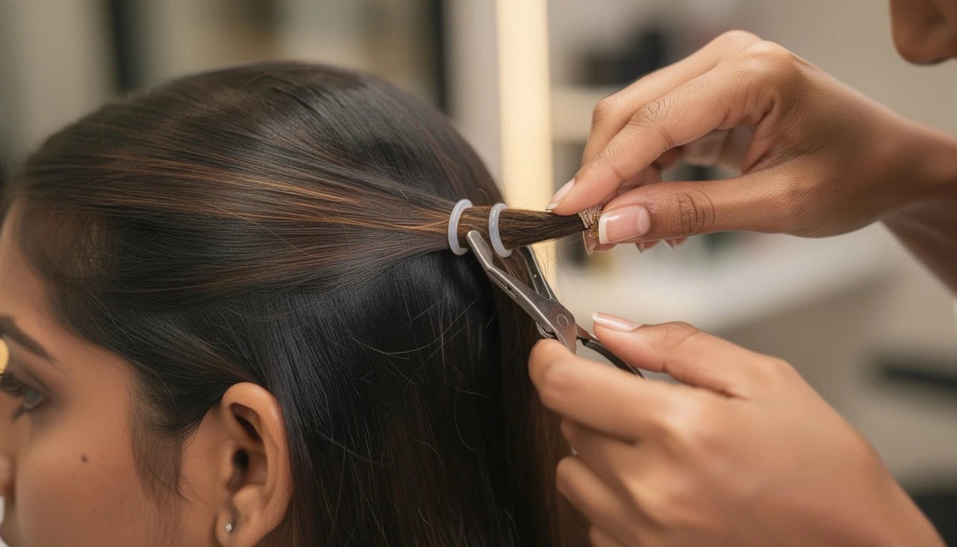 I-Tip Micro Ring Hair Extensions India — No Heat, No Glue Guide 2026 - Hair Extensions Luxe