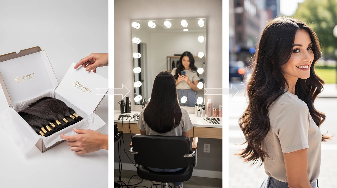Are hair extensions worth the money — before and after hair transformation Indian woman | Hair Extensions Luxe