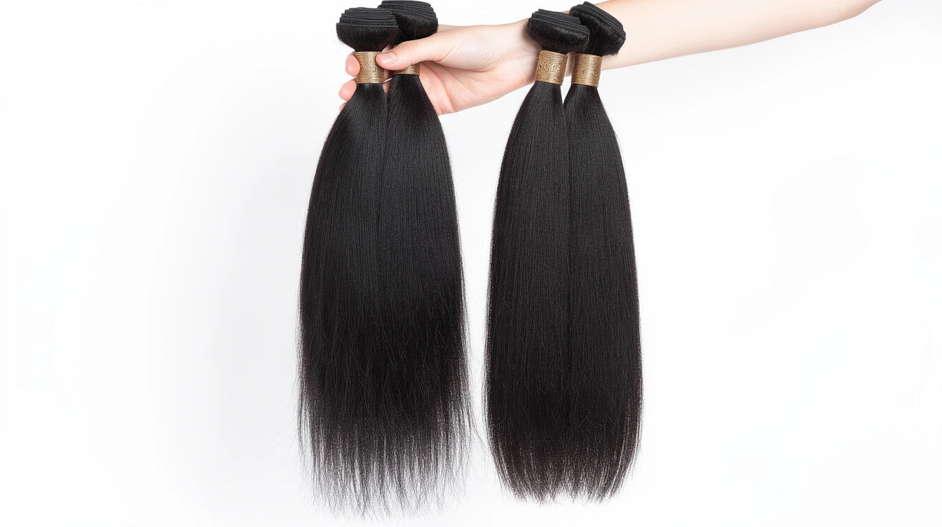 Double drawn vs single drawn hair extensions comparison — uniform thickness vs natural taper | Hair Extensions Luxe