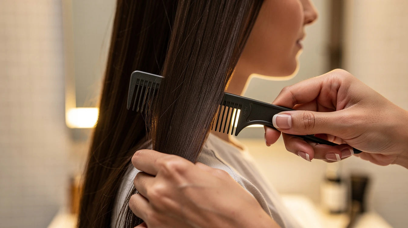 Detangling hair extensions with a wide-tooth comb — causes and solutions guide | Hair Extensions Luxe
