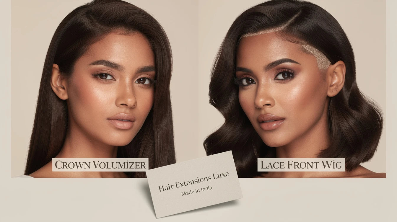 Clip-in volumizer vs lace front wig for thin hair comparison, Made in India
