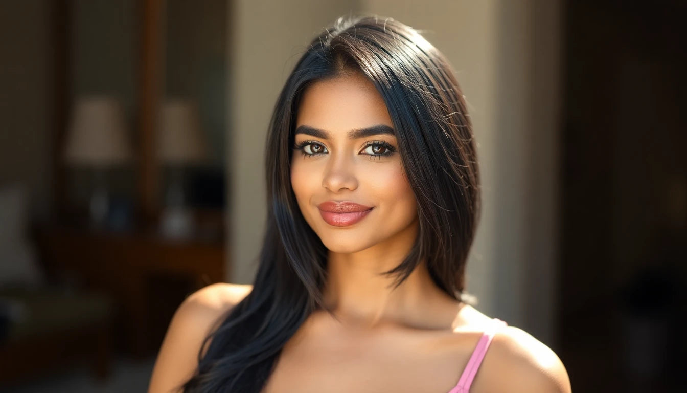 Natural-black hair topper matched to dark Indian hair