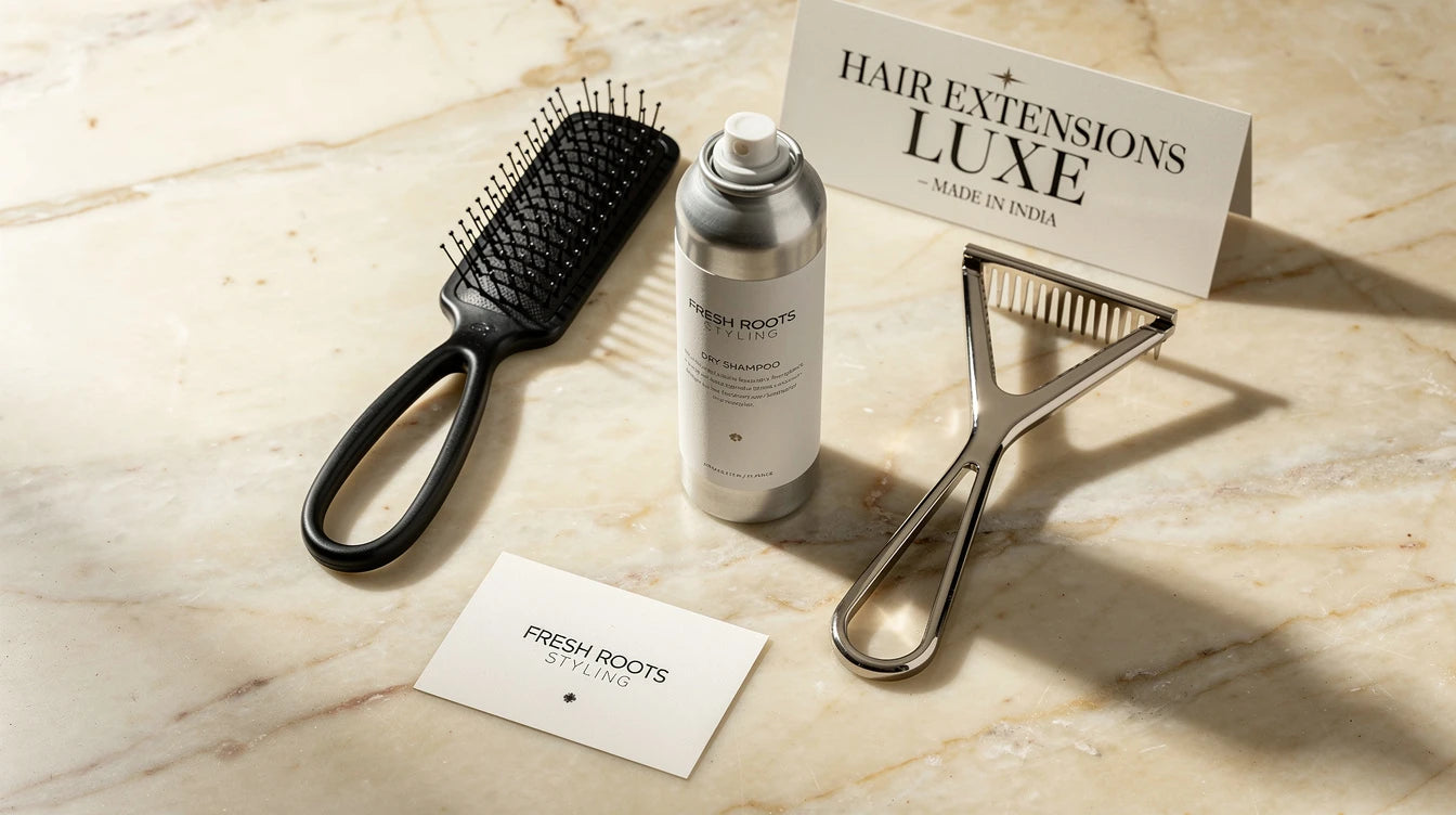 Oily-scalp care kit with volumizer and dry shampoo, Hair Extensions Luxe Made in India