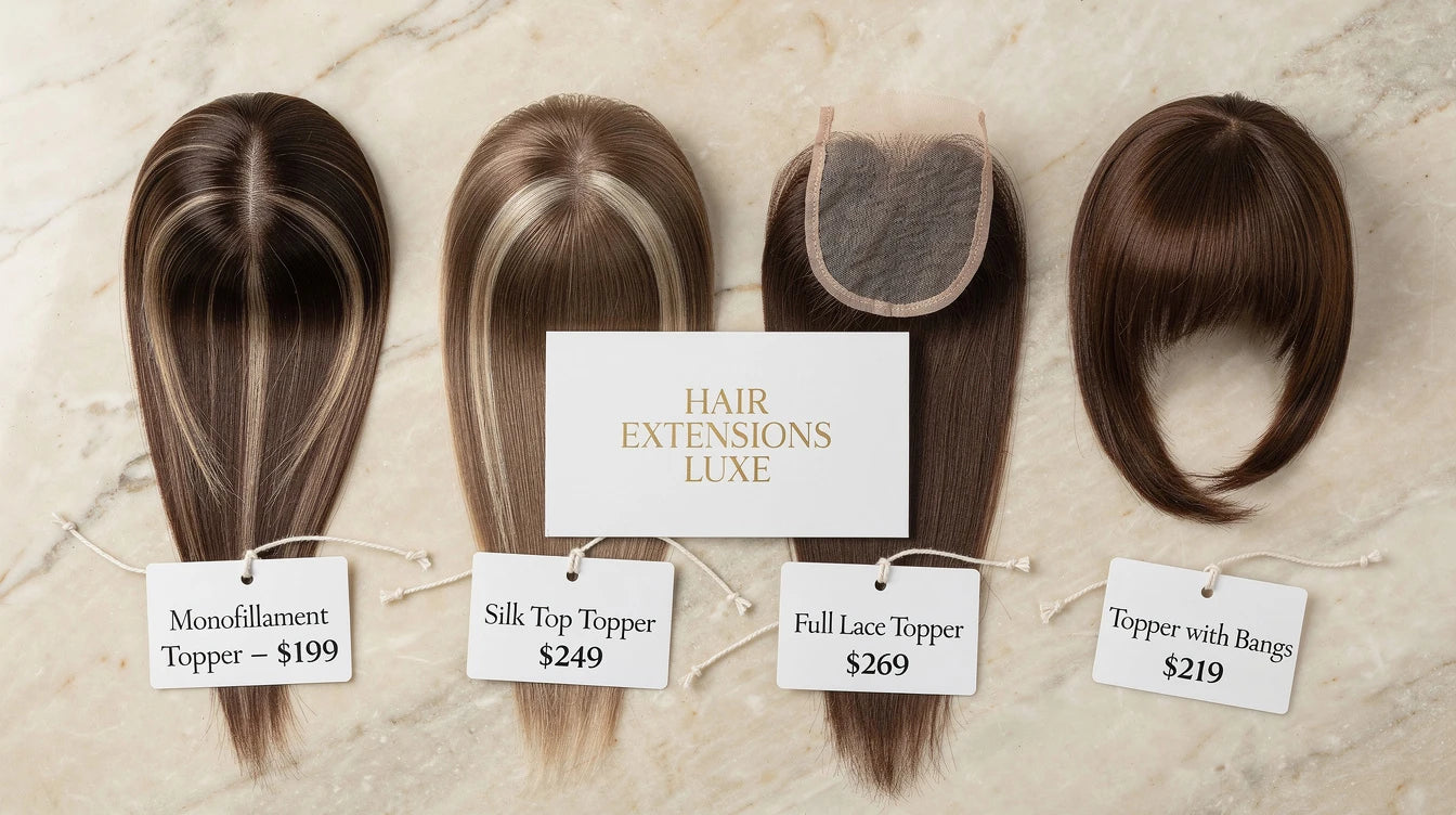 Four Hair Extensions Luxe topper types with prices for India 2026