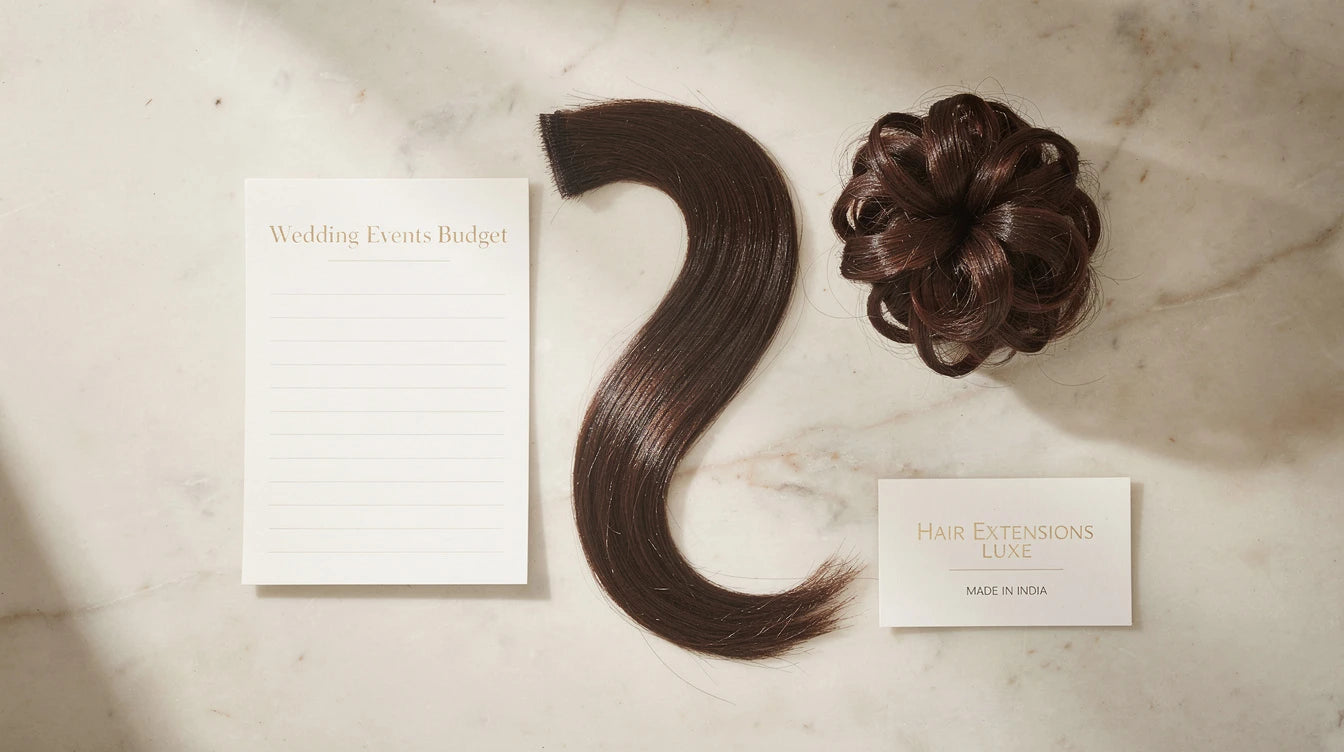 Bridal extension bundle with budget card, Hair Extensions Luxe Made in India