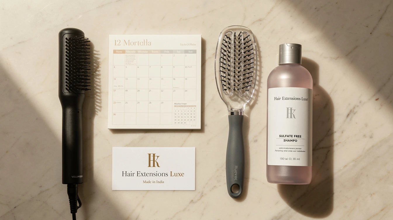 Annual hair extension budget planner with volumizer and care kit, Made in India