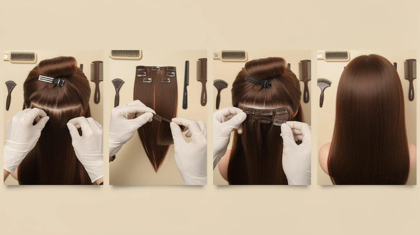 How to apply clip-in hair extensions in India — step by step guide with 100% human hair extensions | Hair Extensions Luxe