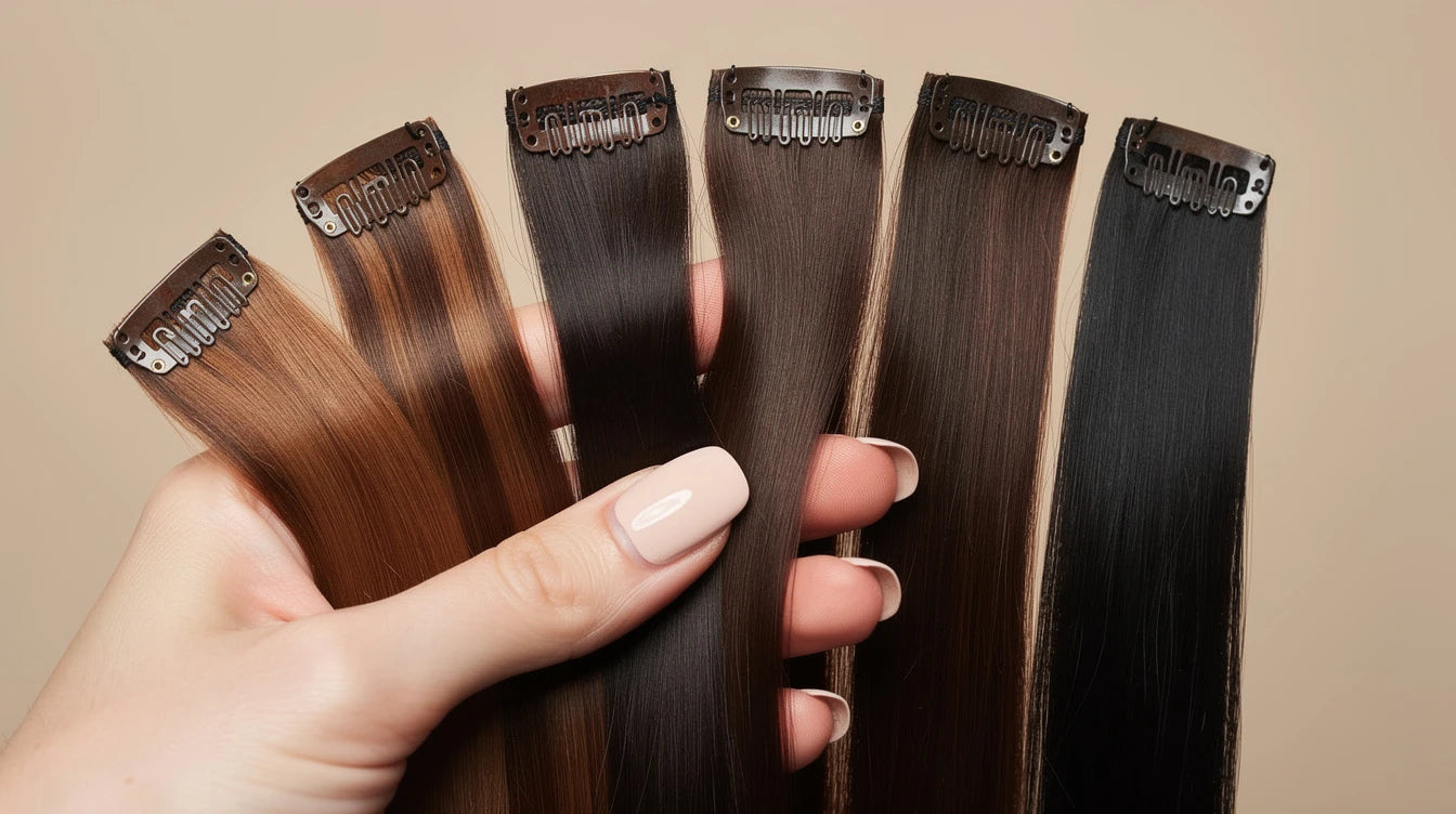 Hair extensions Rohini North Delhi — human hair clip-in wefts by Hair Extensions Luxe