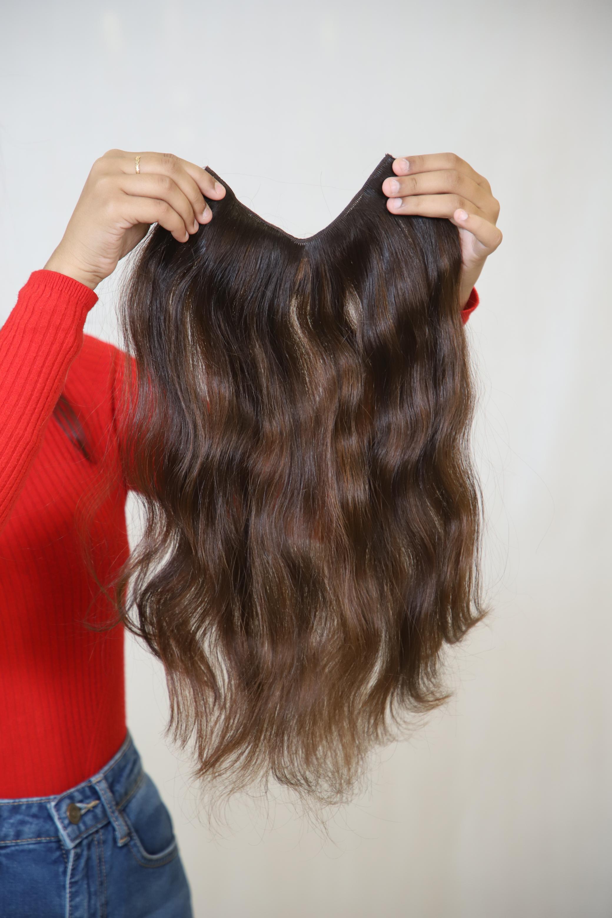 V shape Clip-in Volumizer | Instant Hair Volume Extensions | Remy Hair Volumi