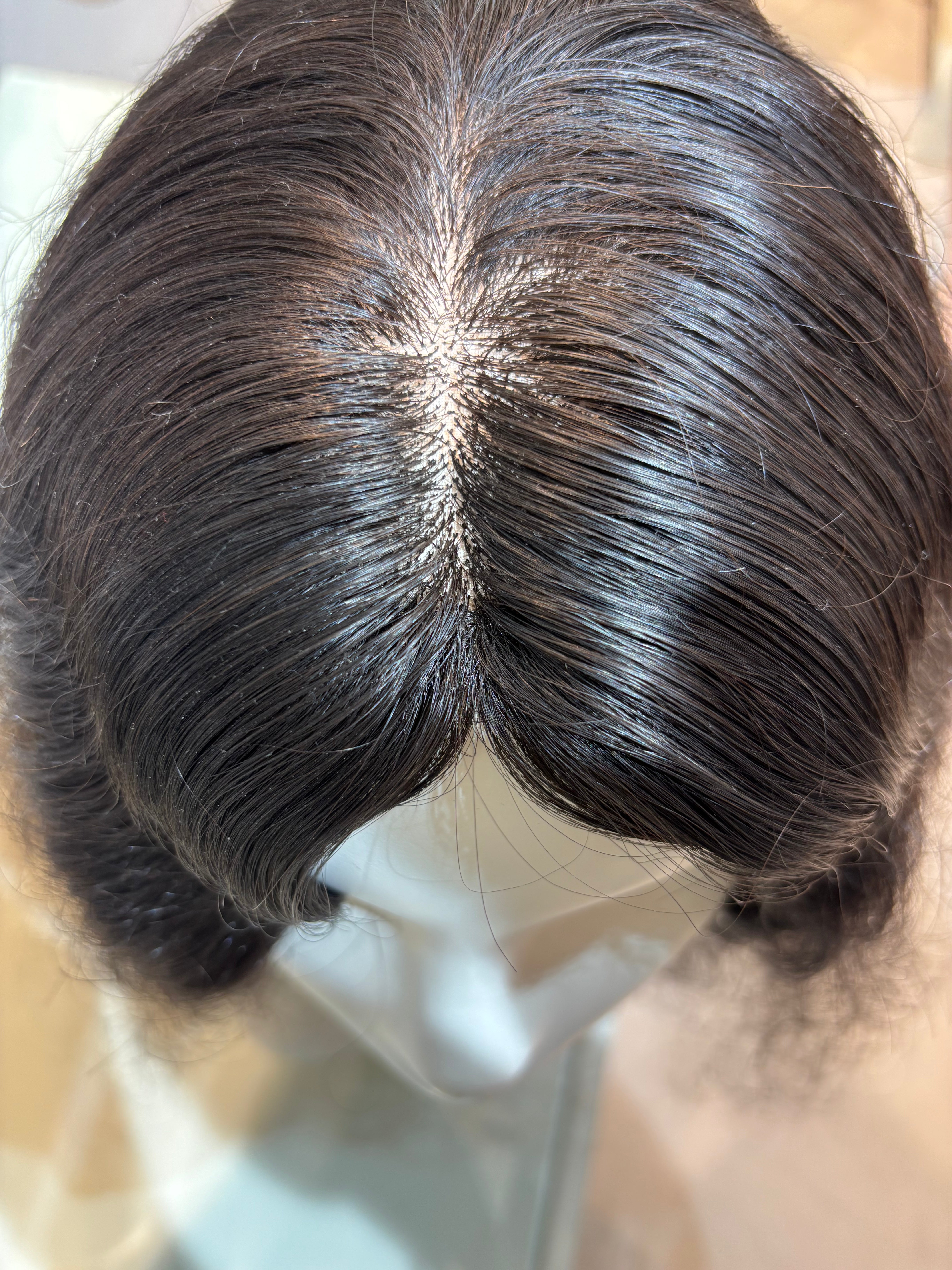 Mono Base Human Hair Wig – 100% Remy, Full Coverage