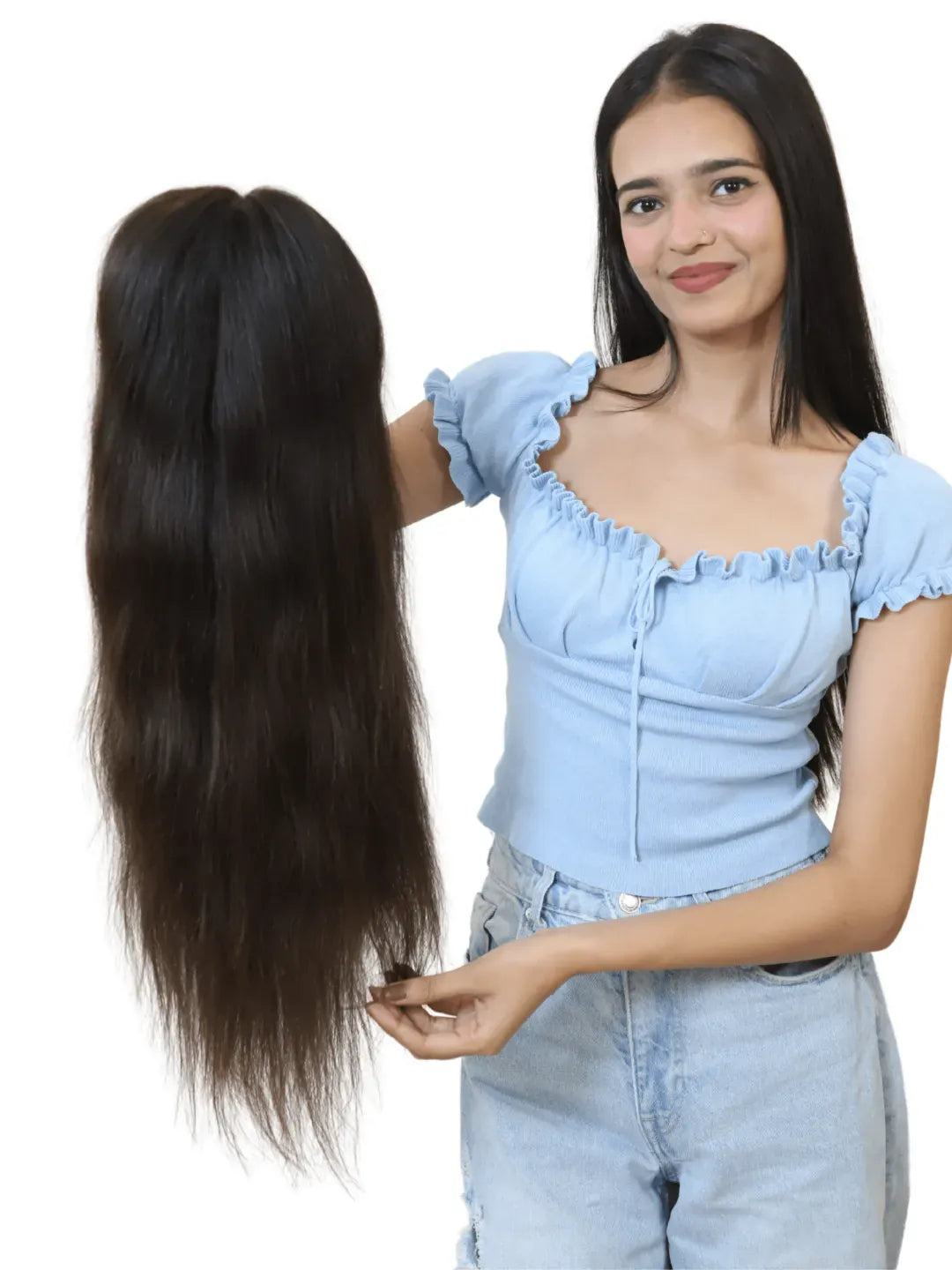 Hair Extensions Luxe Hair Loss Solution Mono Base Wig - 100% Remy Human Hair | Breathable & Natural Scalp Appearance