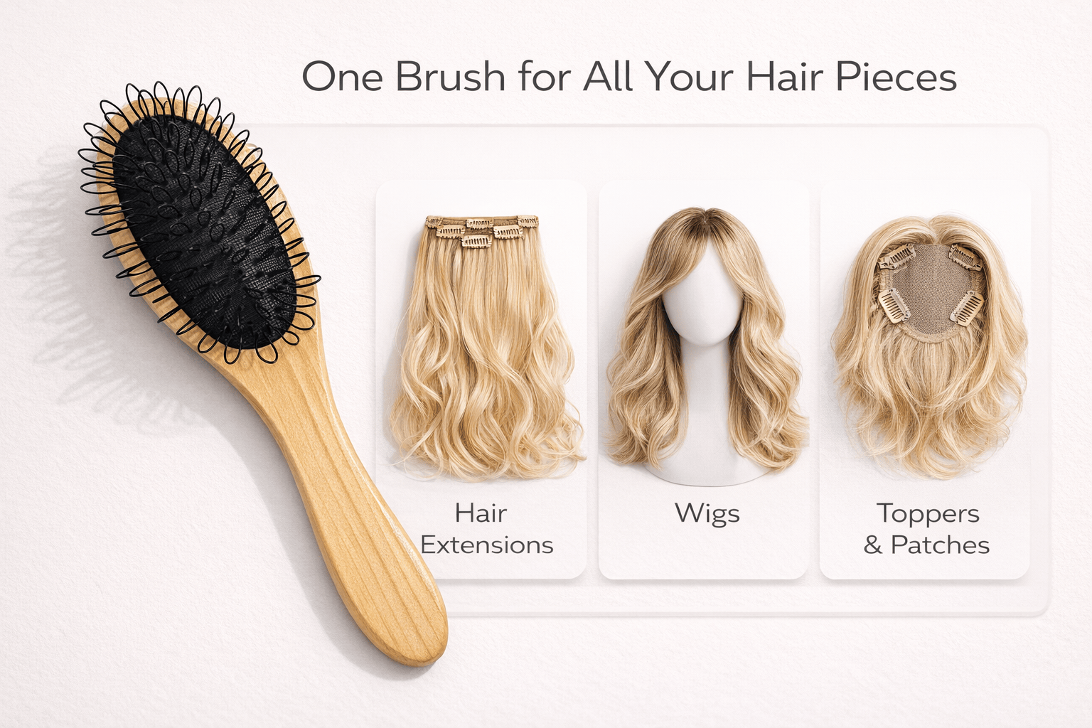 Hair Extensions Luxe Hair Extension Tools Hair Extension Loop Brush - Wooden Detangling Brush for Extensions & Wigs