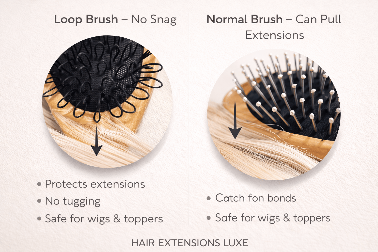 Hair Extensions Luxe Hair Extension Tools Hair Extension Loop Brush - Wooden Detangling Brush for Extensions & Wigs