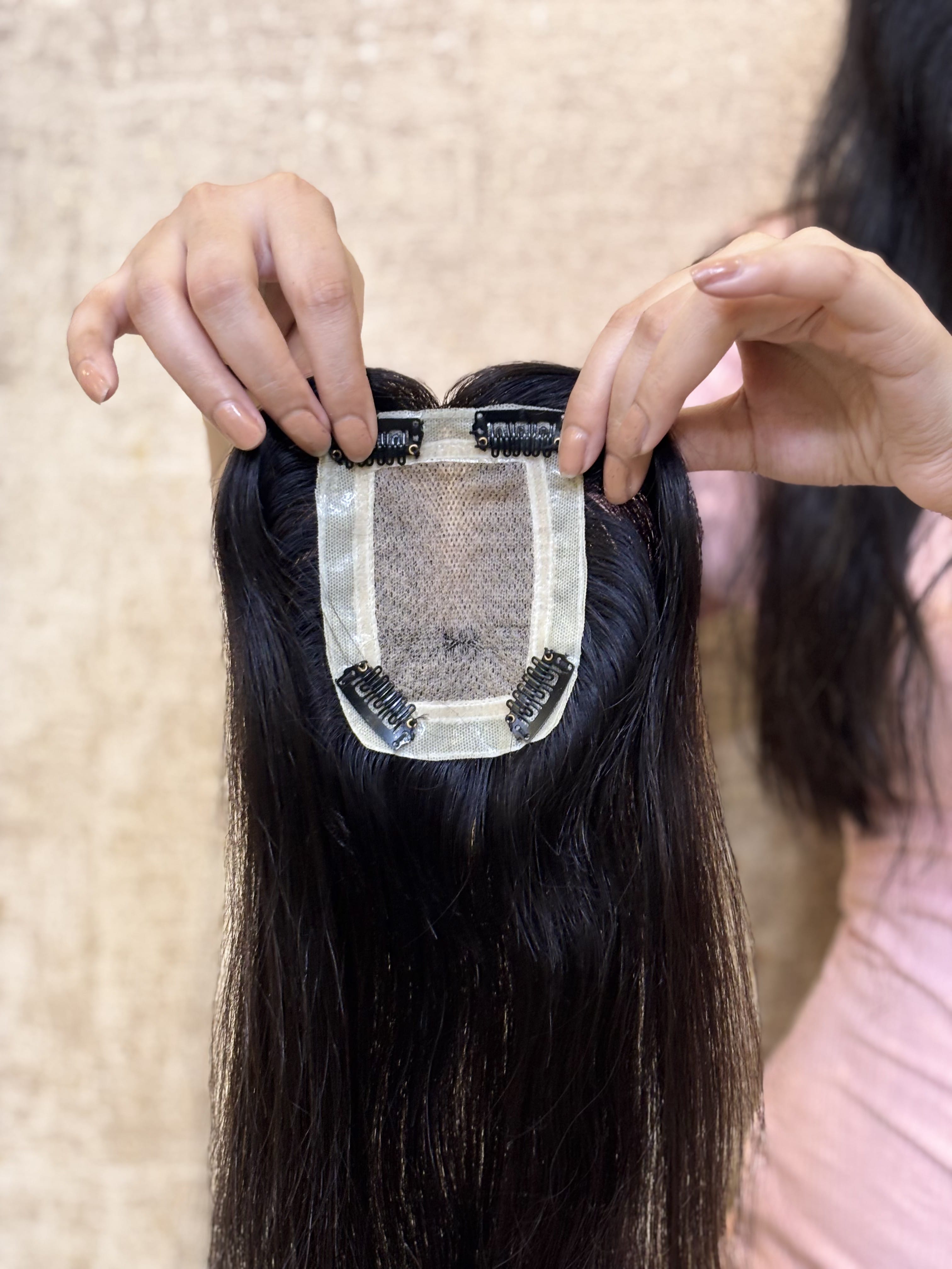 Hair Extensions Luxe Hair Loss Solution Hair Patch for Bald Spots | Silk Base | Natural Black | Straight | Remy Hair India