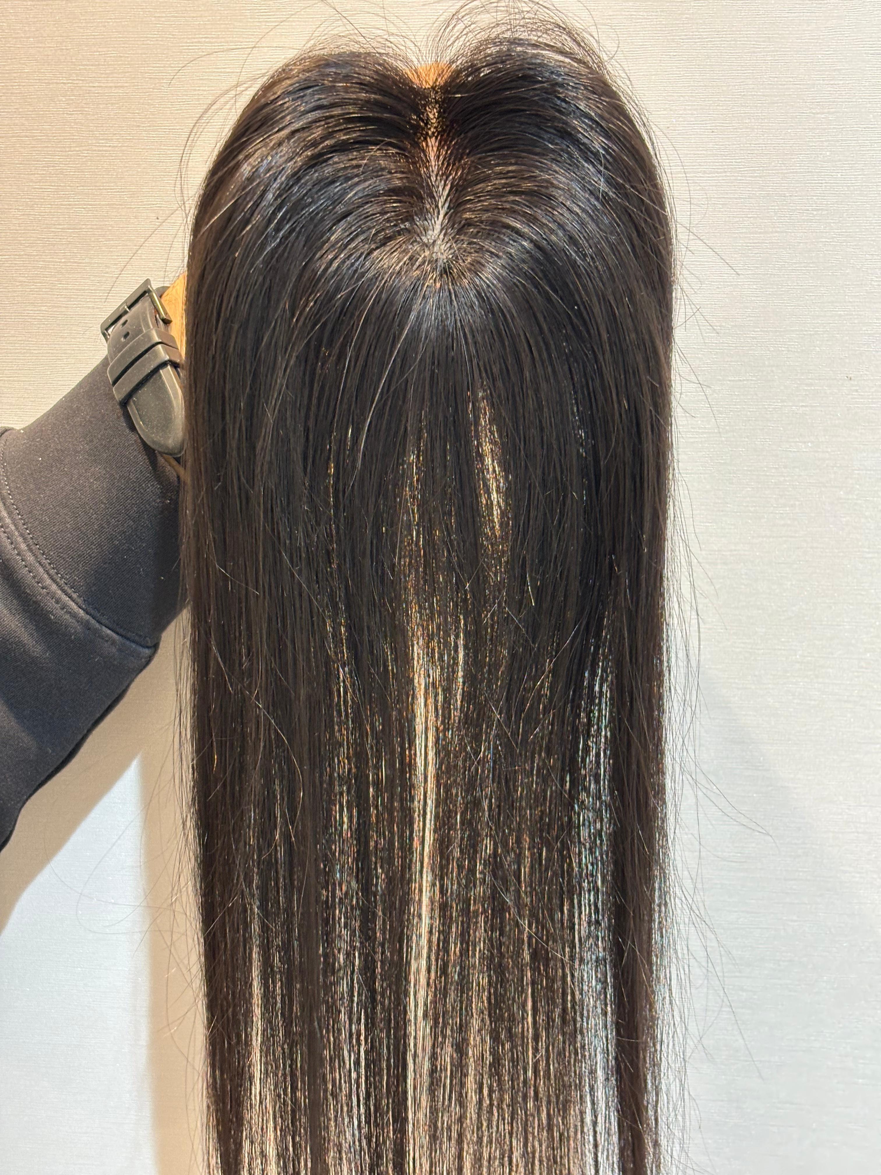 Hair Extensions Luxe Hair Loss Solution Natural Black / 6x6 / 16 inch Ponytail-Friendly Hair Topper | Silk Base | Natural Black | Straight | Remy Hair India