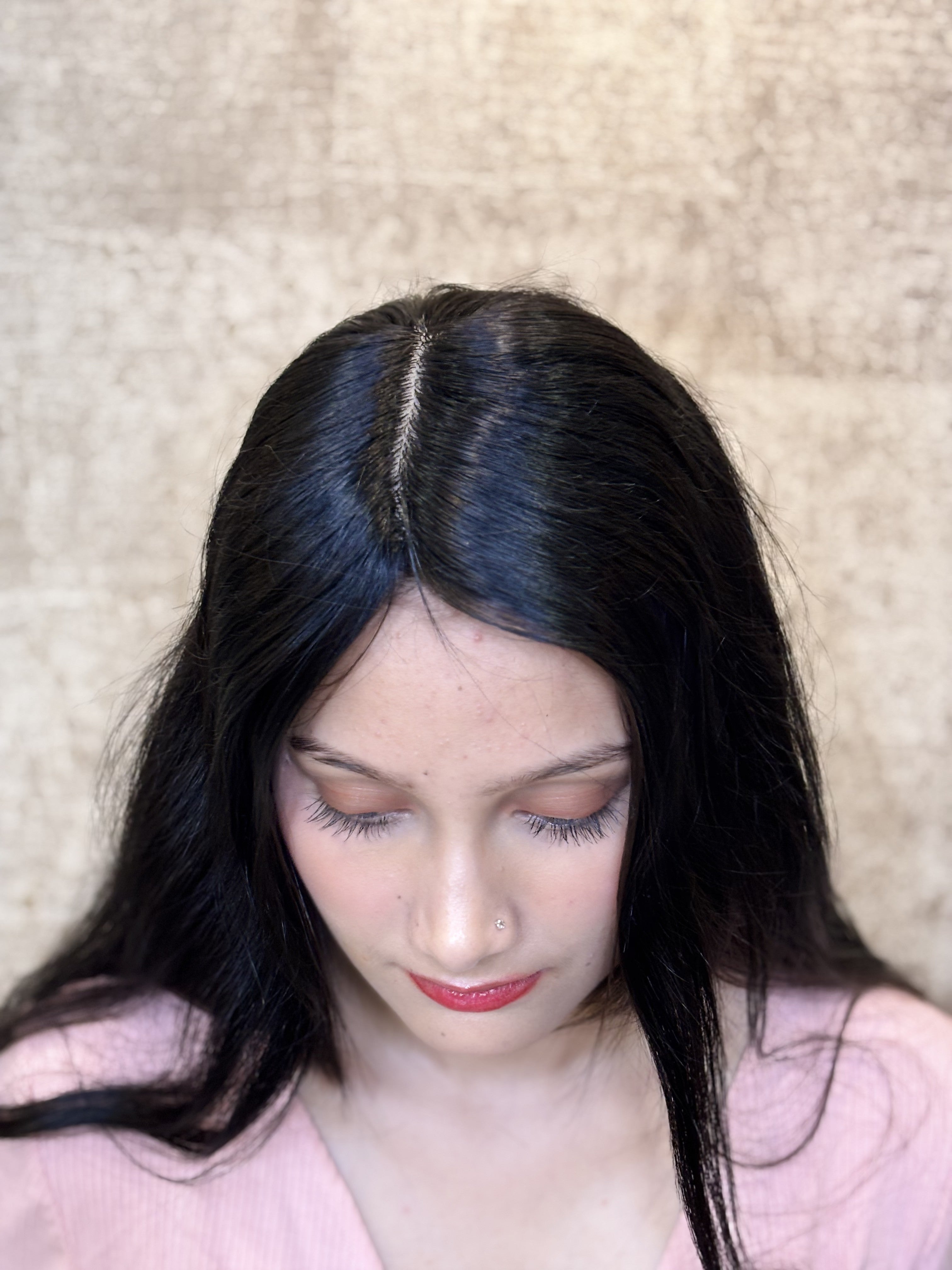 Silk Base Topper - Model Wearing 01